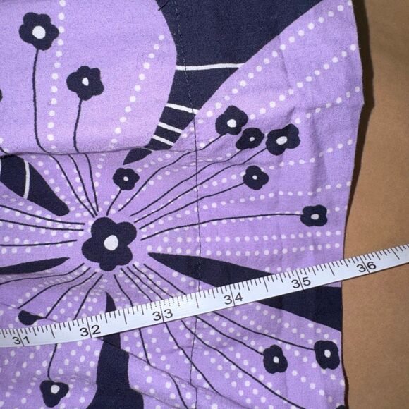 Anthropologie Size L Somerset Mini Dress Purple Floral Tiered Cotton - Picture 11 of 11